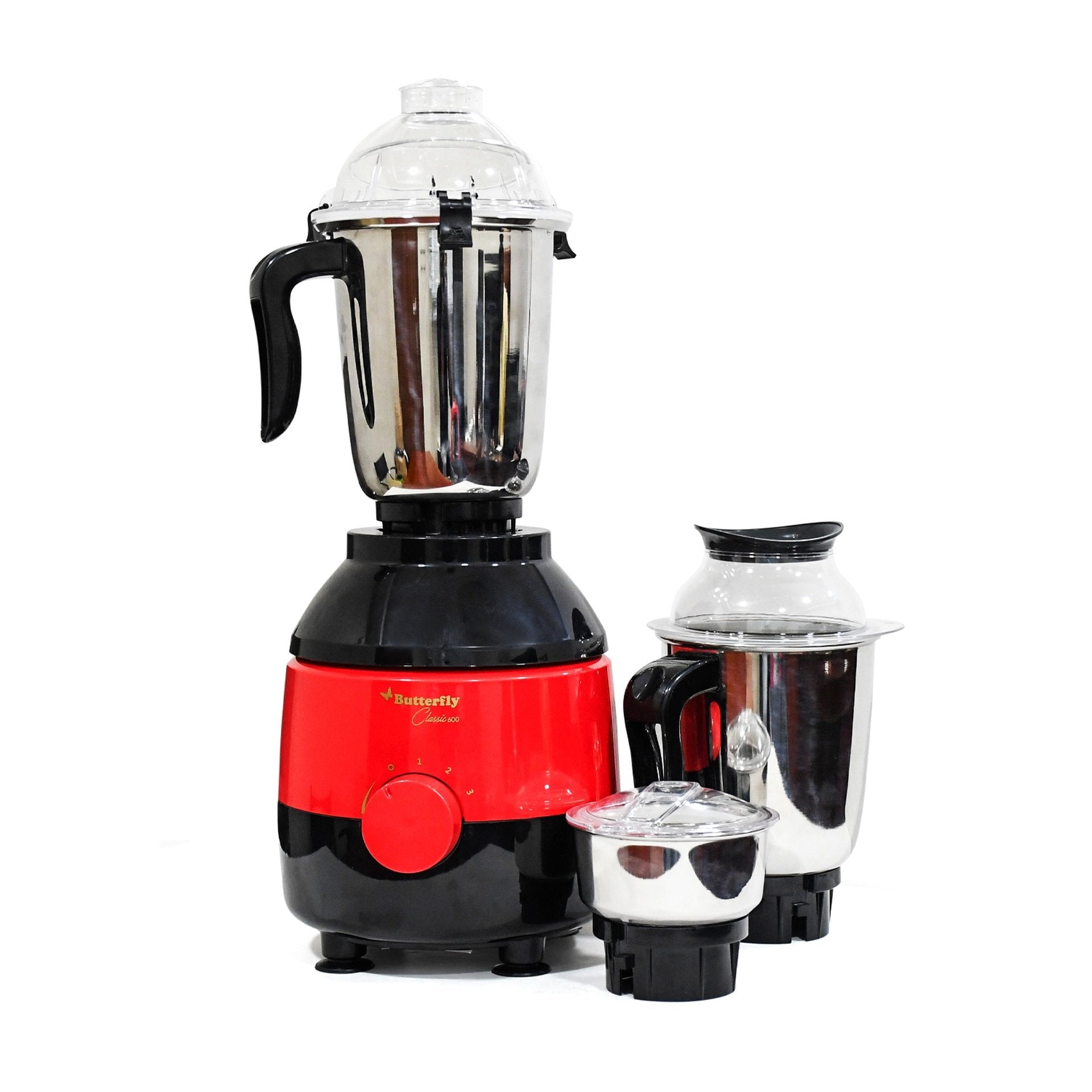 Butterfly Classic 600W Mixer Grinder with 3 Stainless Steel Jars and ABS Body