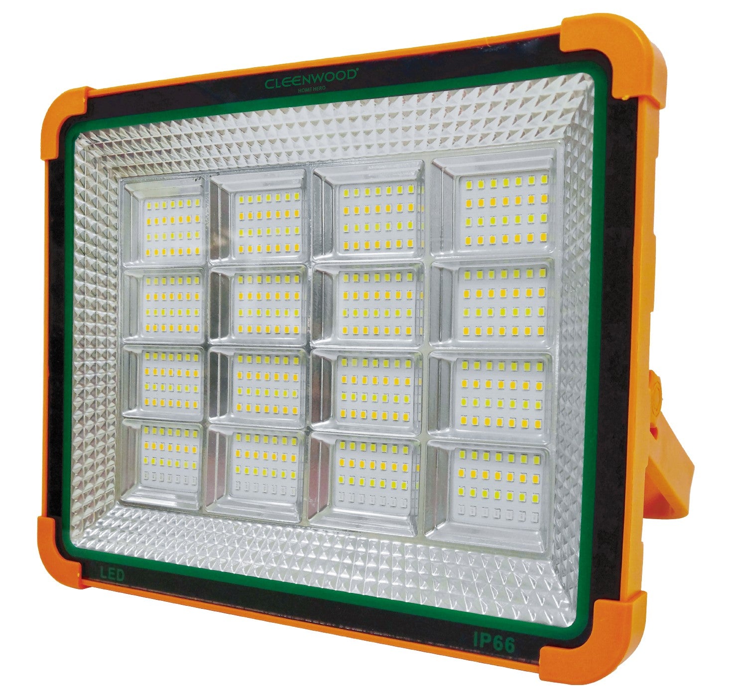 CLEENWOOD CW-195 190W Solar Charging Projector Lamp in Yellow for outdoor security