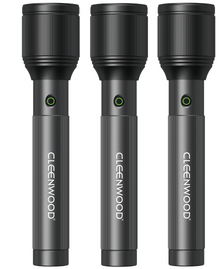 CLEENWOOD CW-236/3 Rechargeable Zoom Light, three individual flashlights packaged as a set with 1500M range