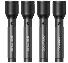 CLEENWOOD CW-236/4 Rechargeable Zoom Light, four individual flashlights packaged as a set with 1500M range