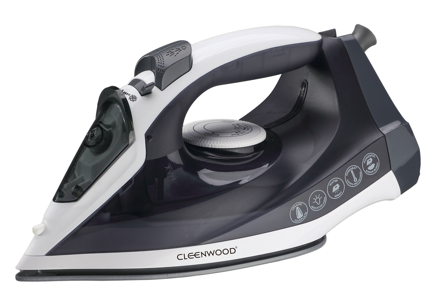 CLEENWOOD CW-349 Steam Iron 1200W with Anti-Drip feature and Ceramic soleplate