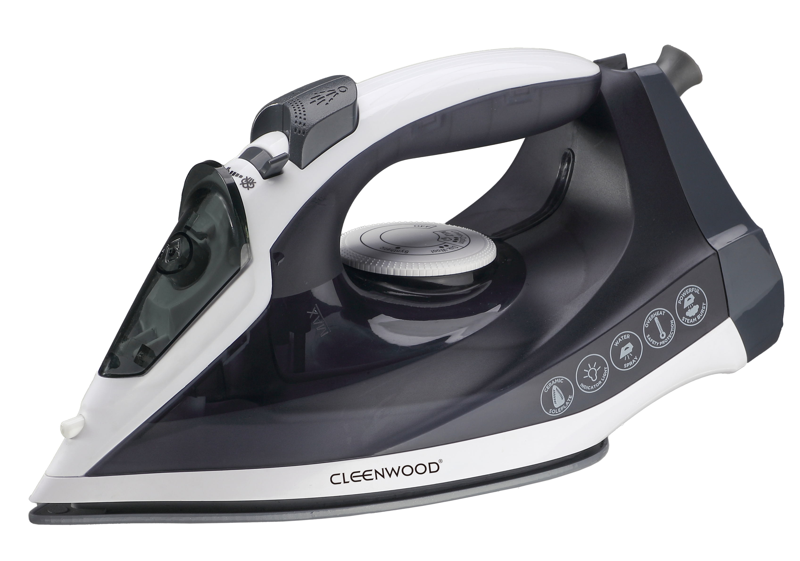 CLEENWOOD CW-349 Steam Iron 1200W with Anti-Drip feature and Ceramic soleplate