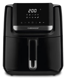 CLEENWOOD CW-358 Digital Airfryer 6.5L, Black, showing the touchscreen control panel and large basket