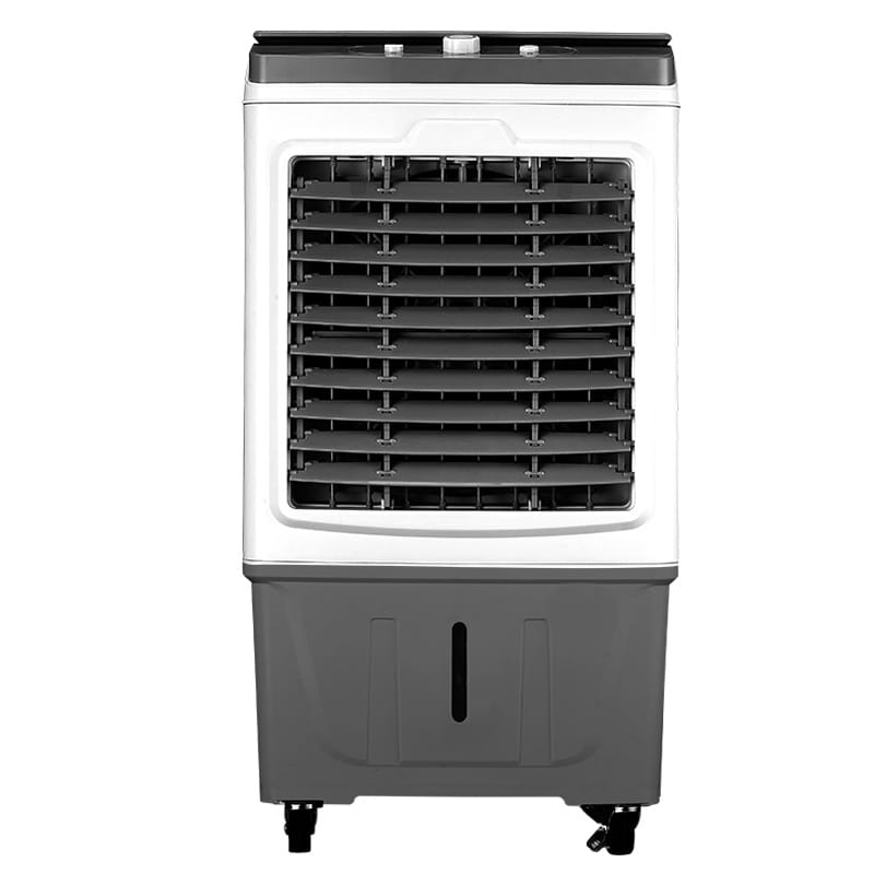 CLEENWOOD CW-406 20 Litre Portable Air Cooler, compact white unit, showing the front grille, water level indicator, and caster wheels.