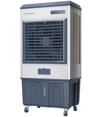 CLEENWOOD CW-409 120 Litre Industrial Jumbo Air Cooler, large, heavy-duty unit on caster wheels, showing the high-flow grille and water level indicator.