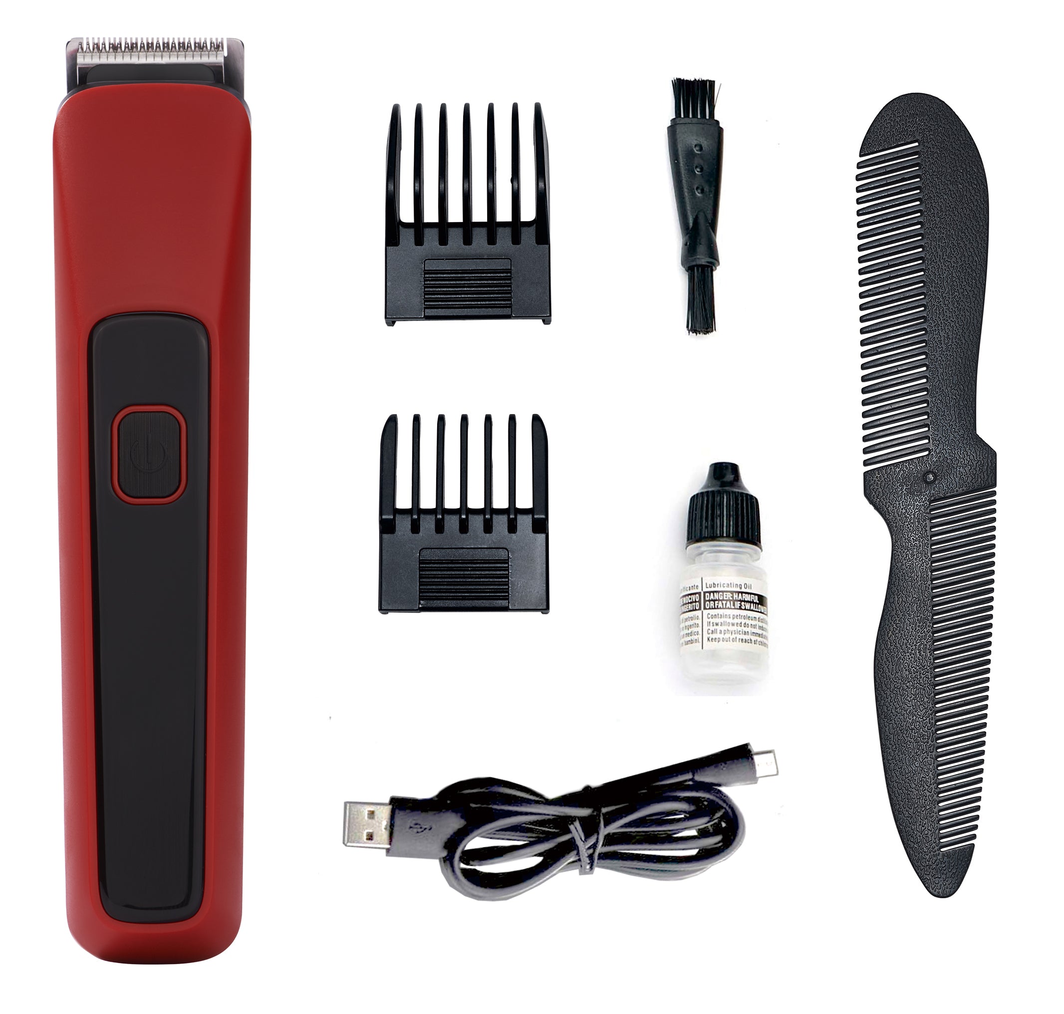 CLEENWOOD CW-870 Professional Hair Trimmer, ergonomic silver and black design, showing the precision stainless steel cutting blade and the power indicator screen.