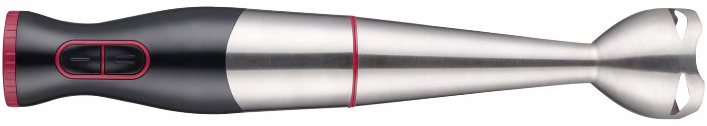 CLEENWOOD CW-926 800W Hand Blender, black ergonomic handle, showing the stainless steel blending shaft and the control buttons for variable speeds.