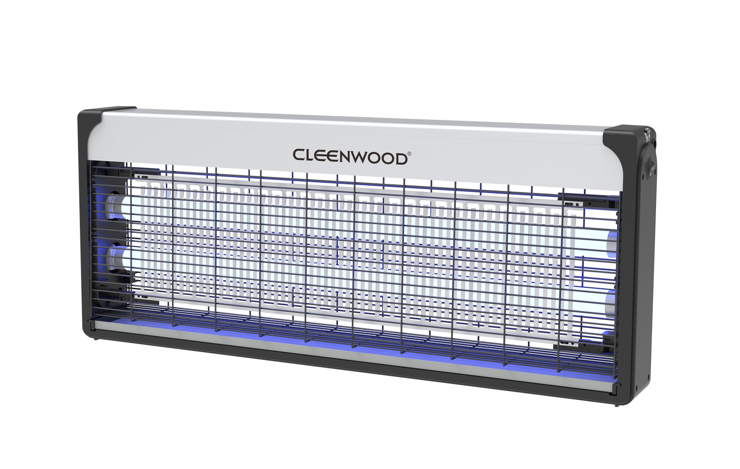 CLEENWOOD CW-952 Heavy Duty Electric Insect Killer, showing the large, rectangular unit with dual internal UV light tubes and the robust metal grid, designed for commercial pest control.