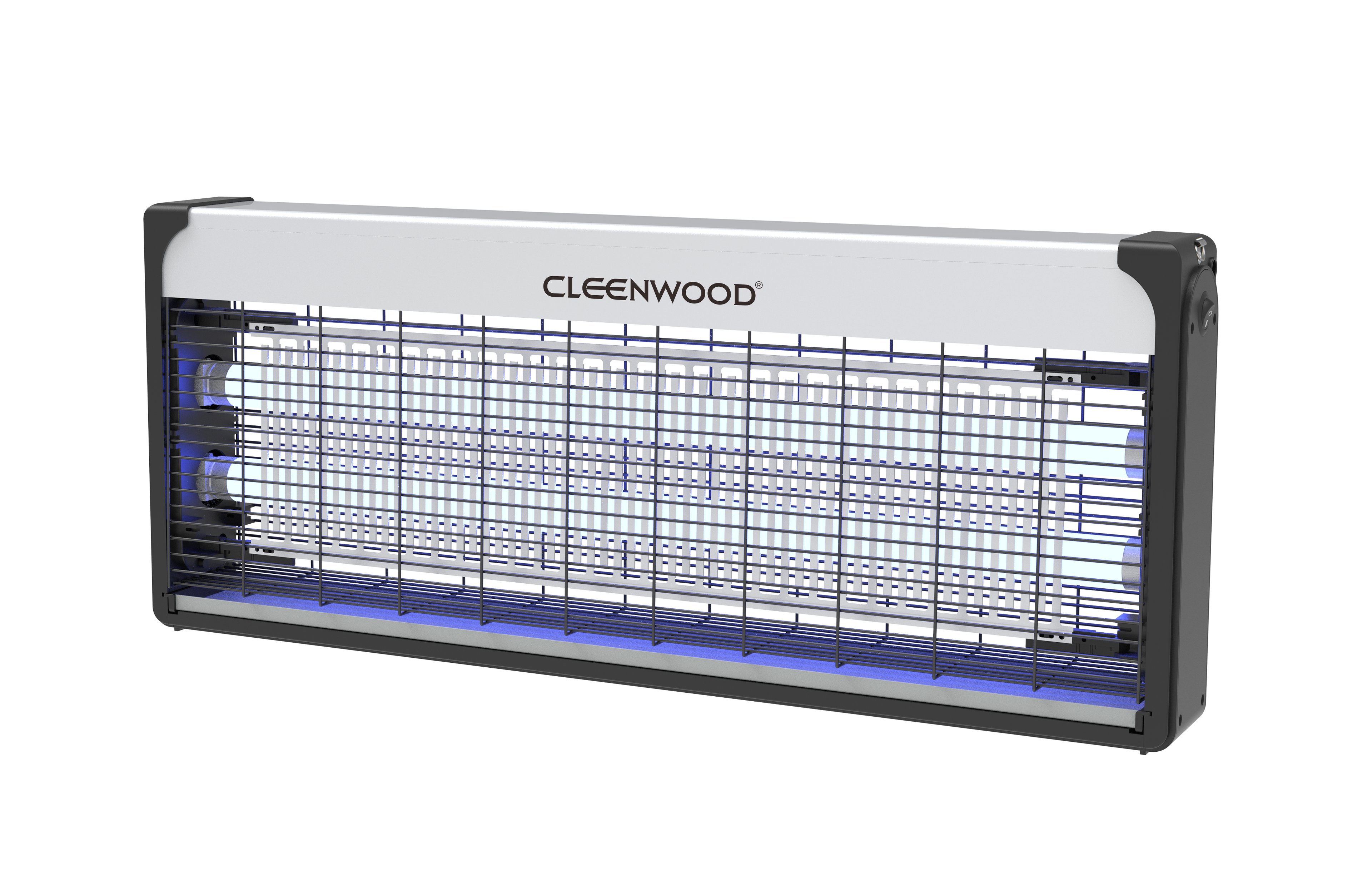 CLEENWOOD CW-952 Heavy Duty Electric Insect Killer, showing the large, rectangular unit with dual internal UV light tubes and the robust metal grid, designed for commercial pest control.
