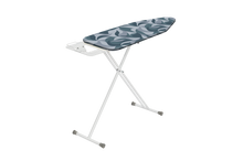 CLEENWOOD CWP-1260 Ironing Board Stand, shown in the upright position, highlighting the standard size, basic white frame, and multi-level adjustable legs.