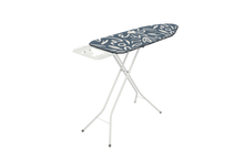 CLEENWOOD CWP-1263 Ironing Board Stand, shown in the upright position, highlighting the large surface area, adjustable legs, and the heat-resistant iron rest