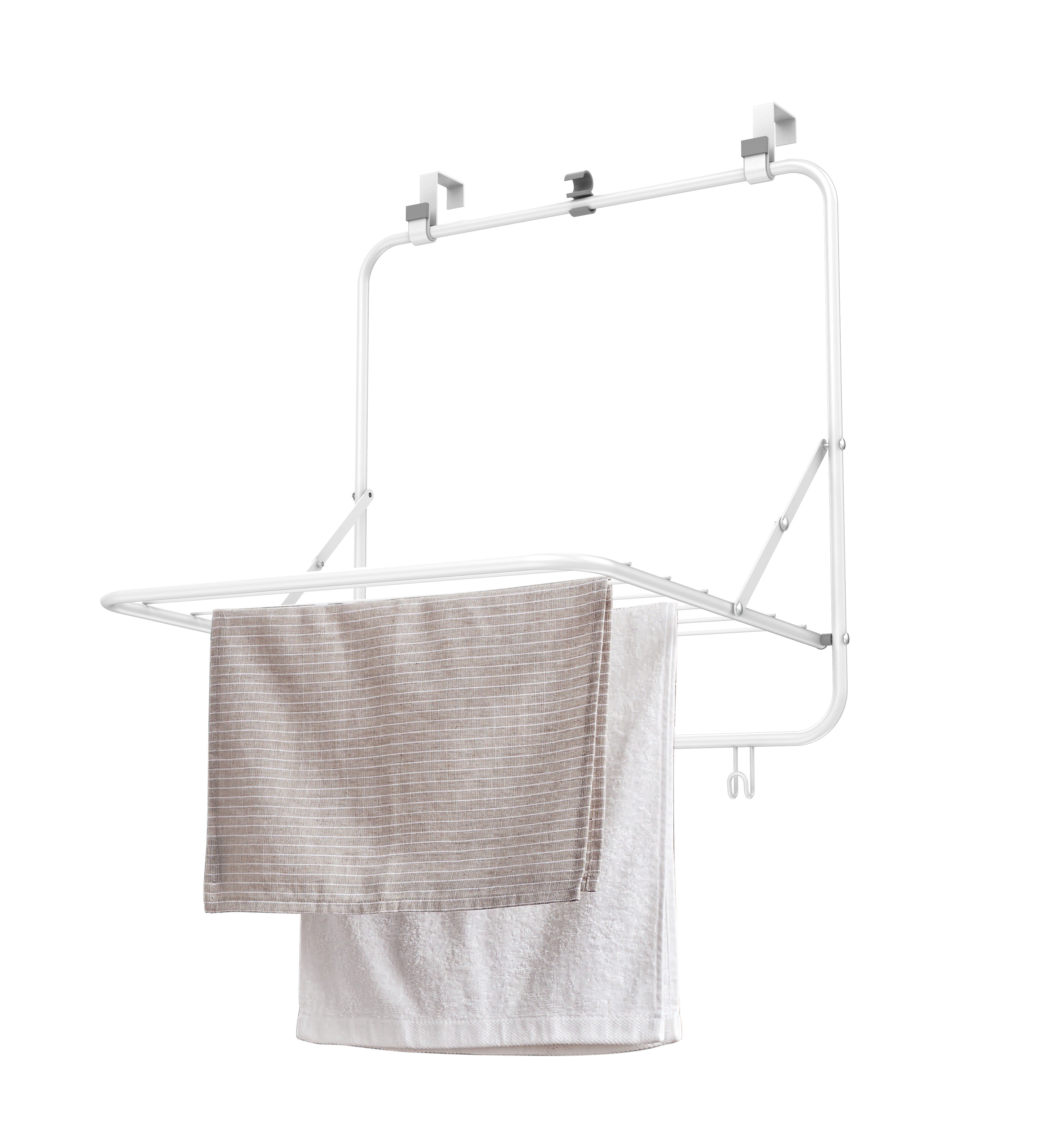 CLEENWOOD Electric Clothes Dryer, showing the portable, foldable heated airer stand with multiple rails, set up indoors for fast laundry drying.