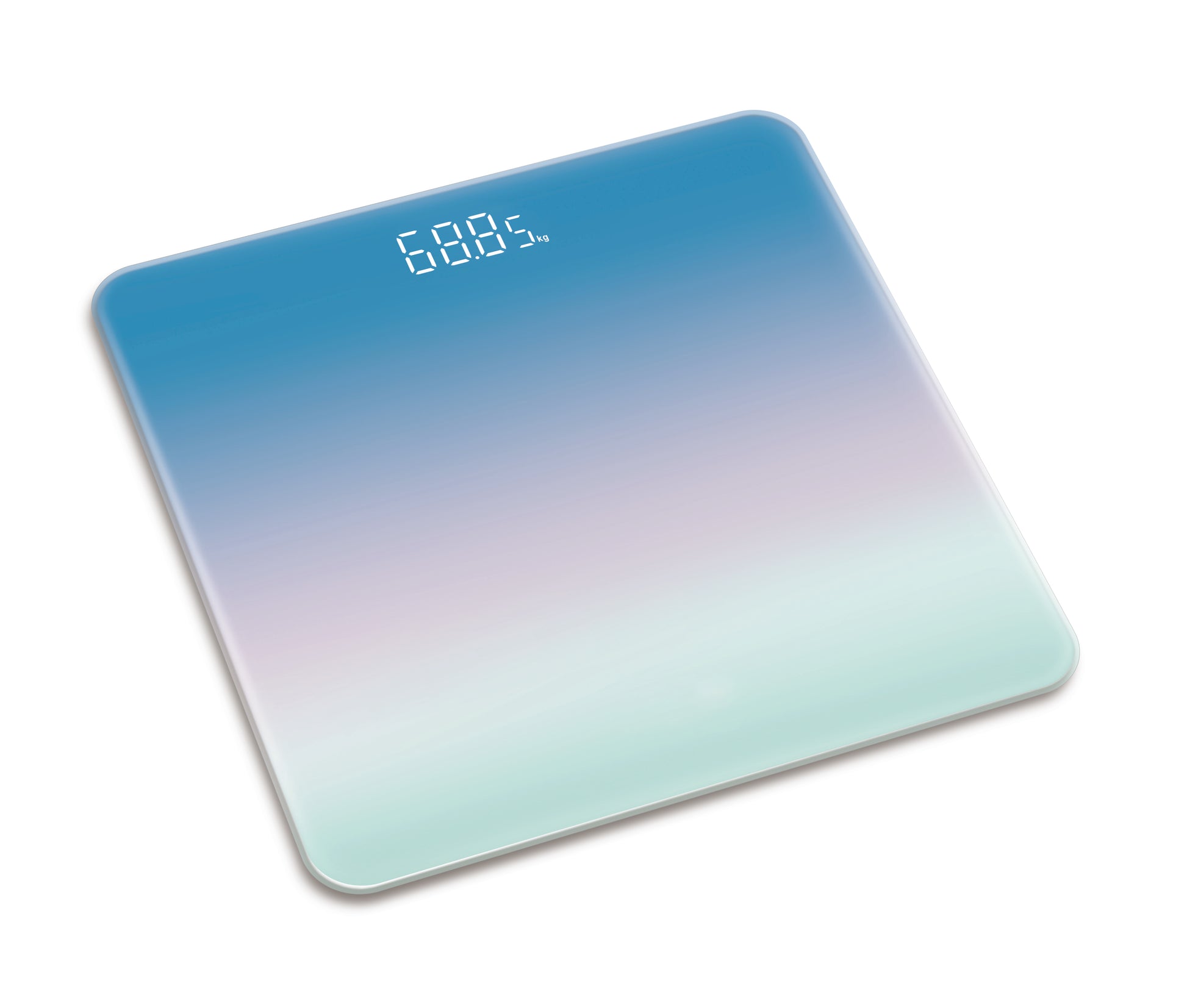 Gradient blue to green digital scale on a white background