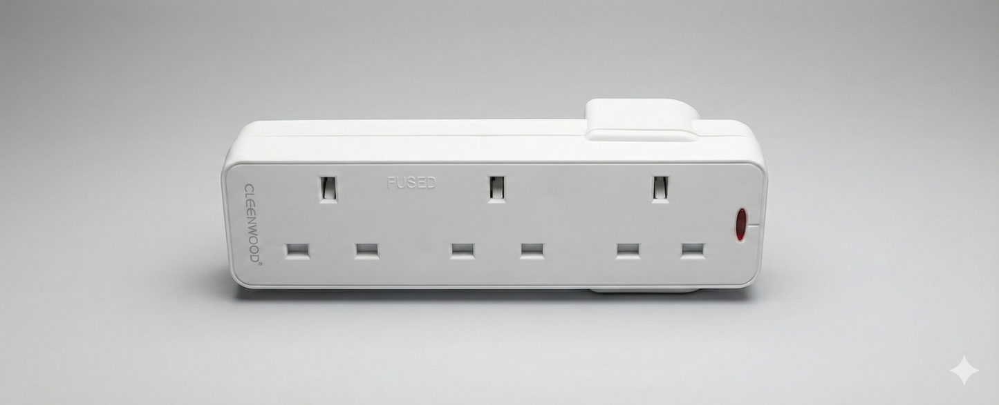 CLEENWOOD 3 WAY MULTI ADAPTOR WITH FUSE CW-107