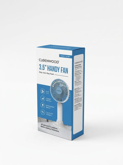 CLEENWOOD REHARGEABLE HANDY FAN CW-386