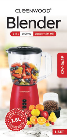 CLEENWOOD 2IN1 BLENDER 1.8 LTR JAR 600W CW-563P