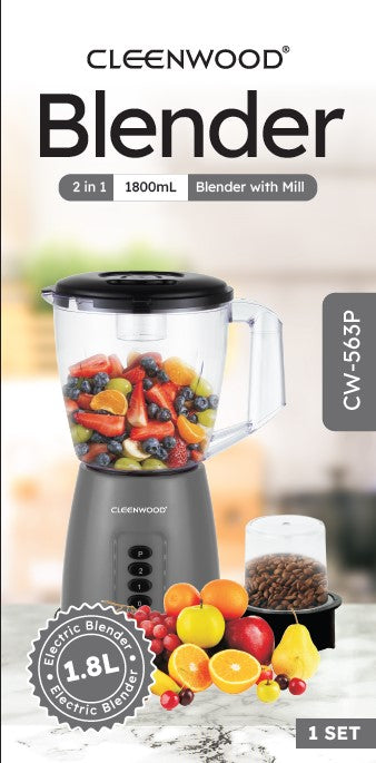 خلاط كلينوود ٢ في ١، وعاء ١.٨ لتر، ٦٠٠ واط، CW-563P