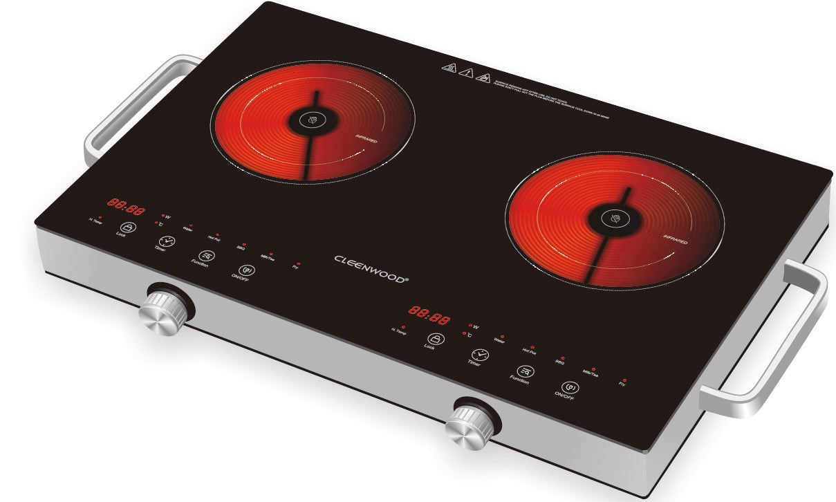 CLEENWOOD INFRARED COOKER DOUBLE BURNER 2800W CW-800
