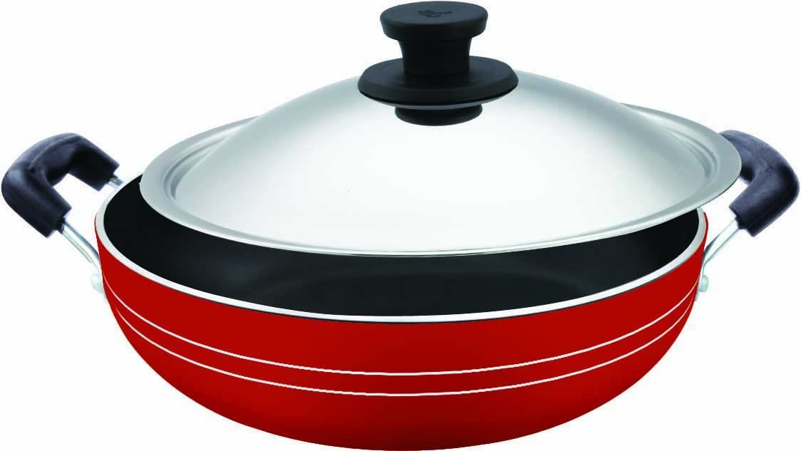 Pigeon 300mm non-stick kadai with stainless steel lid